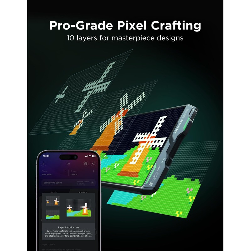 Govee Gaming Pixel Light, RGBIC LED Panel with Real-time Info
