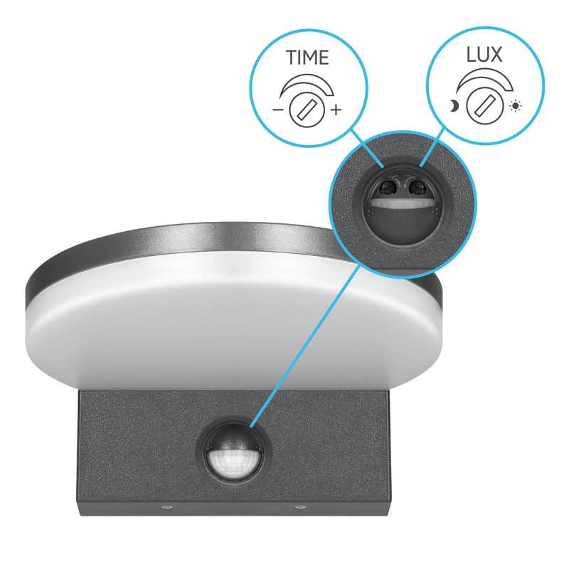 Miratic Outdoor Lamp with Motion Sensor IP65 3000 K Wide