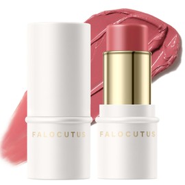 FALOCUTUS 2Pcs Cream Blush Makeup Stick,Monochromatic Multi-Stick Face Blush for Cheek,Lip and Eye,Matte and Dewy Finish for Long Wearing,Easy Application.BLISS