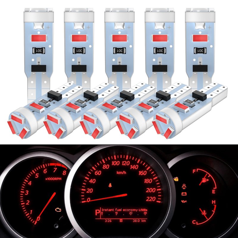 cciyu 10x T5 5-3014-SMD Red Instrument Lights Dashboard Lights Instrument
