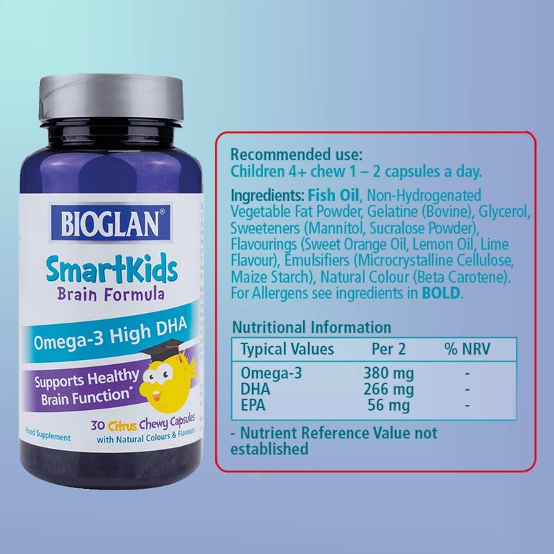 Bioglan SmartKids Brain Formula | Omega-3 |EPA & DHA |