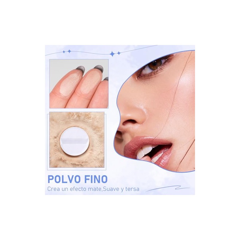LUSCOR Polvos Compactos Maquillaje, Polvos mate, polvos compactos con control