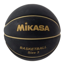 Mikasa B3JMR-BKGL Junior/Kids Basketball, Size 3, Rubber, Black/Gold