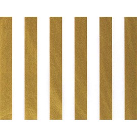 Gold Metallic Stripes Tissue Paper, 20x30", 12 Soft Fold Sheets Pack Party Decoration Craft Project Decoupage Gift Wrapping