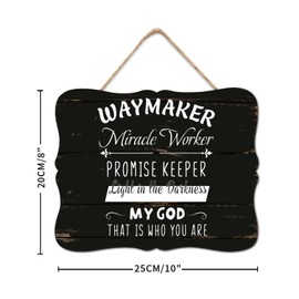 DecStic Waymaker Miracle Worker Promise Keeper Wooden Signs Classic Wall Plaque Bible Scripture Wood Decor Farmhouse Wall Hanging Plaque for Grandpa Papa Dad Boyfriend Teacher 8x10in