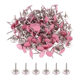 PATIKIL 0,43 Zoll Push Pins, 200er Pack Flache Runde Kopf Push Pin Dekorative Karten Daumennägel mit Metallspitze für Pinnwand, Pink
