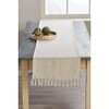 Mud Pie Fringe Table Runner, Off White, 18" x 72"
