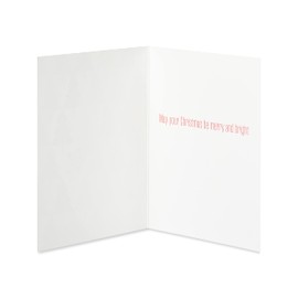 Papyrus Christmas Cards Boxed with Envelopes, Be Merry and Bright, Glitter-Free Santa with Pine Trees (20-Count)