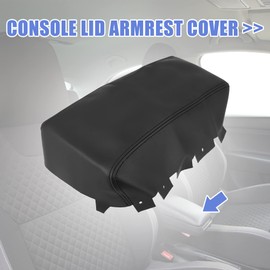 X AUTOHAUX Car Center Console Lid Armrest Seat Box Cover Protector Replacement Microfiber Leather for Nissan Altima 2013-2018 Black