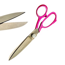 Heavy Duty Upholstery Fabric and Leather Cutting Scissors Tailors Shears | Multi-Purpose Professional & Home Use Arts & Crafts (8in-Pink (1pc))