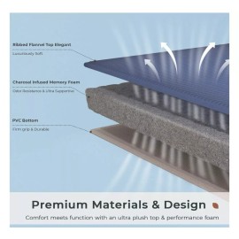 Unbranded Ultra Soft Charcoal Infused Memory Foam Bath Mat 20" x 32" Bath Rugs for Bath...