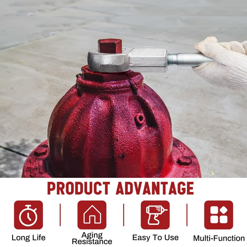 Tandefio 1 Pcs Fire Hydrant Wrench tool Heavy Duty Adjustable,