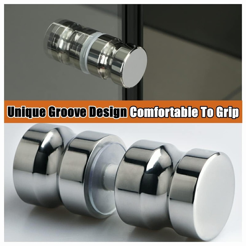 Mooche Solid SUS304 Stainless Steel Shower Glass Door Handle, 3cm