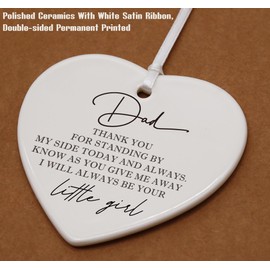 I Will Always Be Your Little Girl - Father of The Bride Gifts from Daughter & Bride - Heart Shaped Ornament with Gift Box