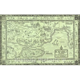 Historic Pictoric Map : Four Winds, A Chart of Salt Water Camp for Girls in The San Juan Islands., 1928, Vintage Wall Art : 24in x 16in