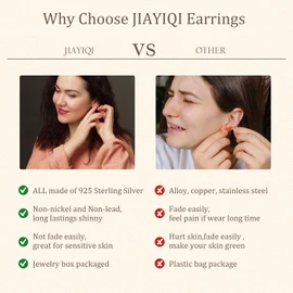 JIAYIQI 925 Sterling Silver Stud Earrings Simple Mini Bar Circle Dot Heart Star Lightning Bolt Stud Earrings 14K Gold Plated Cartilage Earrings Studs for Women Men Hypoallergenic Jewelry Gift, Sterling Silver, No Gemstone