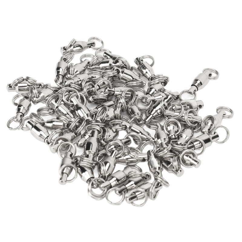 50pcs Ball Bearing Swivels Connector High Strength Stainless Steel Solid
