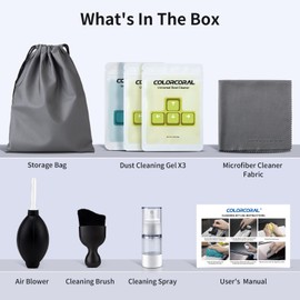 COLORCORAL Laptop Cleaning Kit Keyboard Cleaner Electronic Device Clean Tool with 3pack Cleaning Gel, Computer Tech Cleaning Brush Electronic Screen Cleaner for PC, Tablet, Phone, Macbook, Earbud, Car