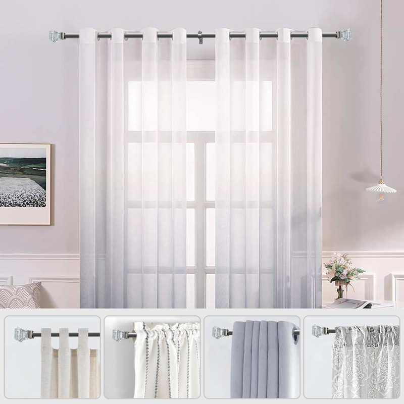 XmhFurnish 1 inch Curtain Rods for windows 36 to 72"