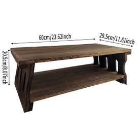 Small Altar Table,Coffee Tables,Hand Carved Natural Brown Wood Small Puja Table, Used in The Tea Table,Study Room,Yoga Room.IT is 23.6 Inches (L),11.6 Inches (W), 8 Inches (H)