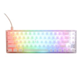 Ducky One 3 SF Aura Clear White 65% Hotswap RGB LED Double Shot PBT Mechanical Keyboard Cherry MX Blue