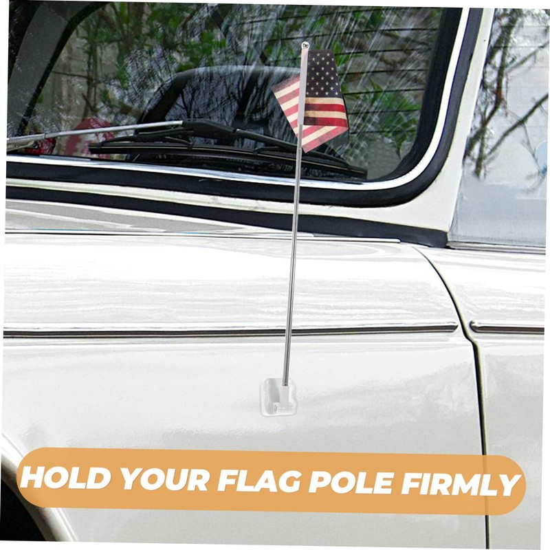 KONTONTY Magnetic Car Flag Pole Stainless Steel Base Universal Mount