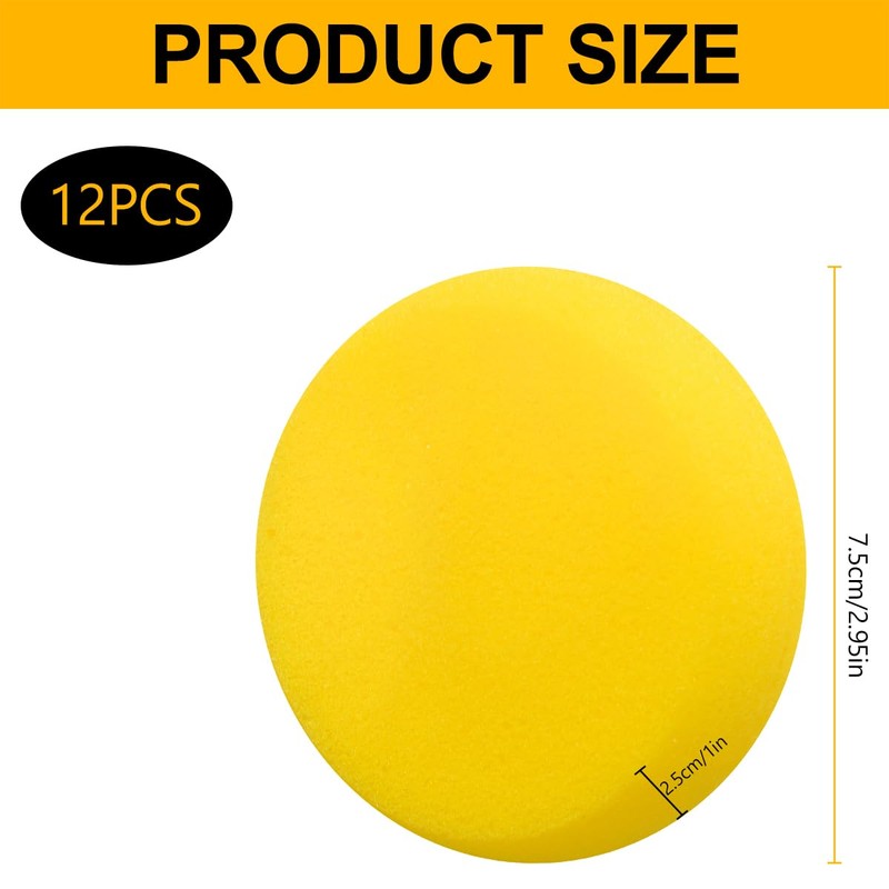 Lotsdonxia 12PCS Round Painting Sponge Stamp Reusable, Easy-to-Clean, Super-Absorbent Sponge