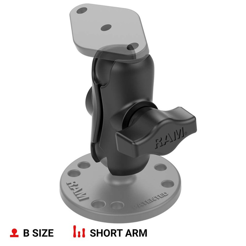 RAM Mounts RAP-B-201U-A Composite Double Socket Arm - Short Arm