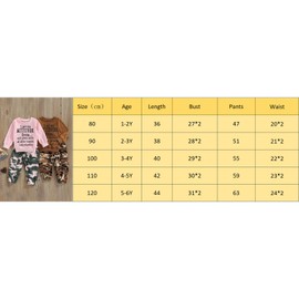 RWYBEYW Toddler Girls Clothes 1-6 Years Spring Fall Outfits Baby Letter Print Long Sleeve Pullover Sweatshirt Camouflage Pants Set (A# Pink, 2-3 Years)