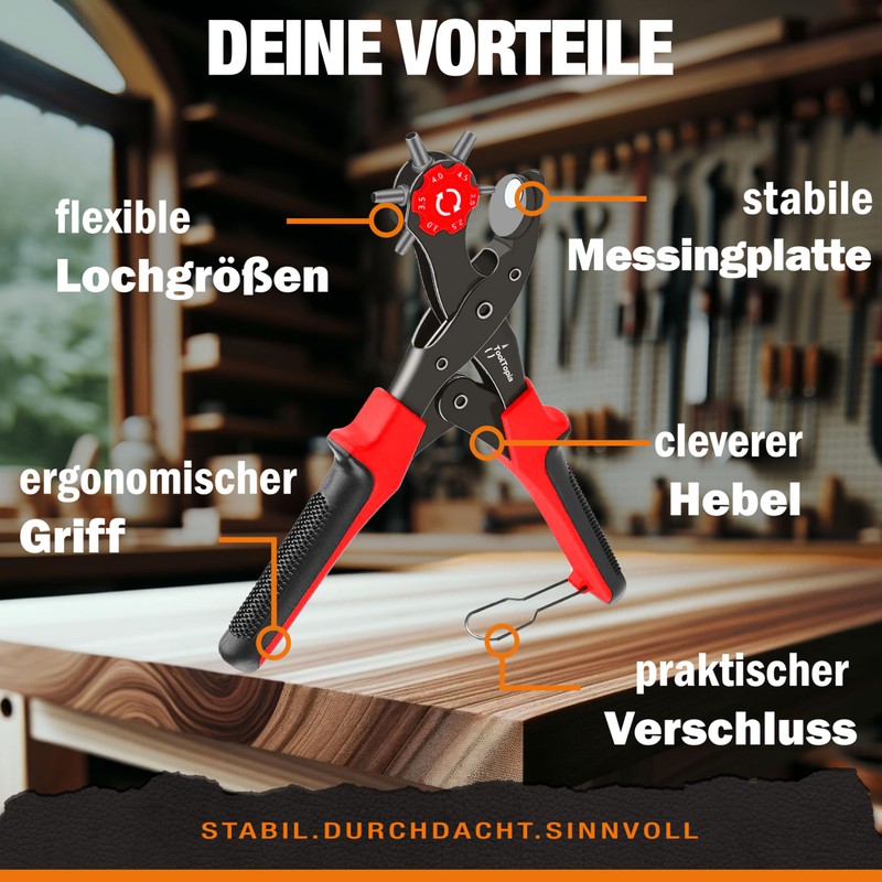 Hole Punch for Leather [Complete Set], Hole Punch, Leather Tool,