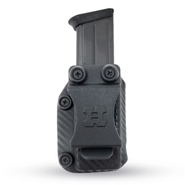 Houston Gun Holsters IWB OWB Kydex Magazine Pouch Case by | Concealment Tactical Multi Use Holster Belt Loop for Pistol Inside The Waistband Fits Single Mag Double Stack .45 KYC-88BG