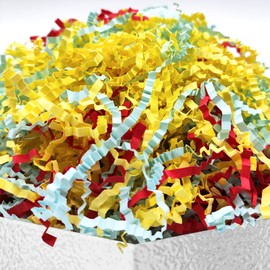 DOTUHAO Colorful Mix Colors Basket Filler, 2 oz Crinkle Cut Paper Shred Filler Crinkle Paper Shredded Paper for Gift Box - Gift Basket Filler - Gift Box Stuffing(Style #4, 2 oz)