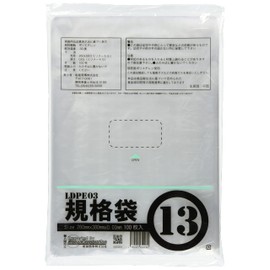 Konya Shoji PE Standard Poly Bags 03 Transparent No. 13 03 x 260 x 380 (100 sheets/book 00722013