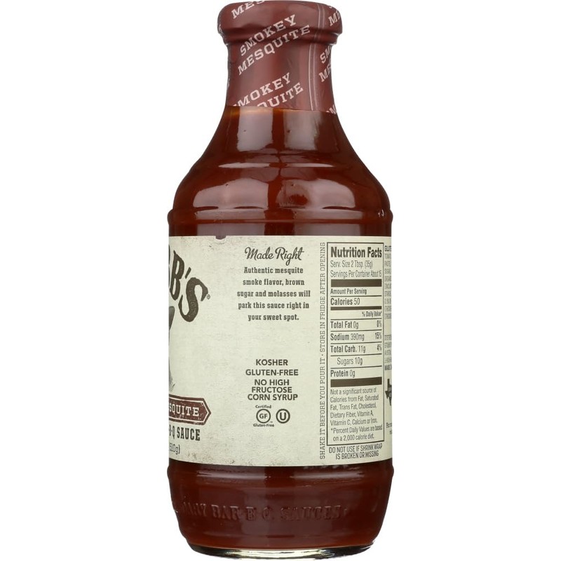 Stubb's Smokey Mesquite Bar-B-Q Sauce 18 oz (Pack of 3)