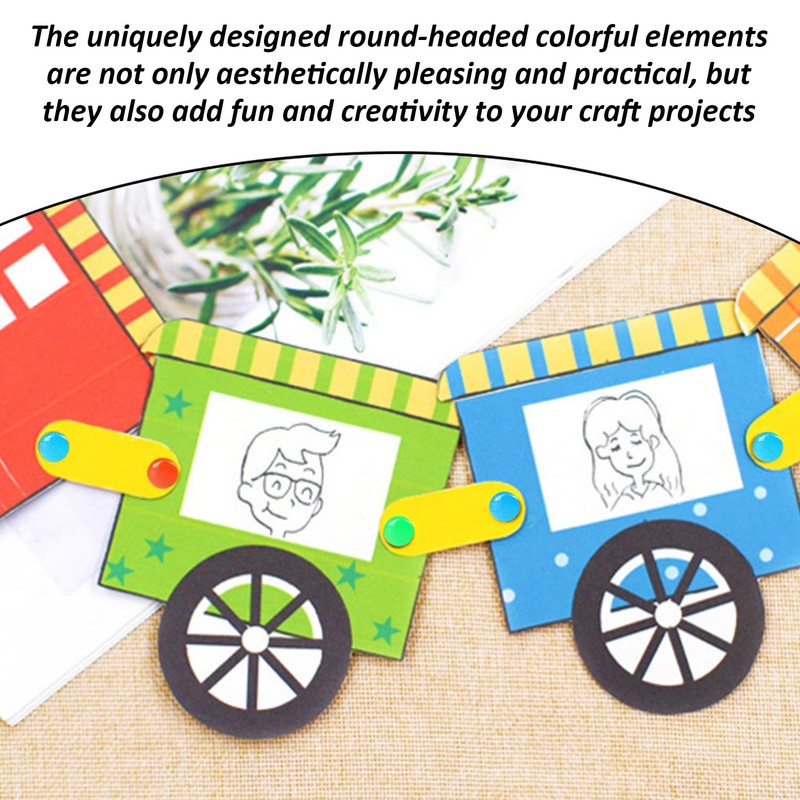 200 Colored Round Head Two-Leg Nails, Creative Sample Bag Clips,