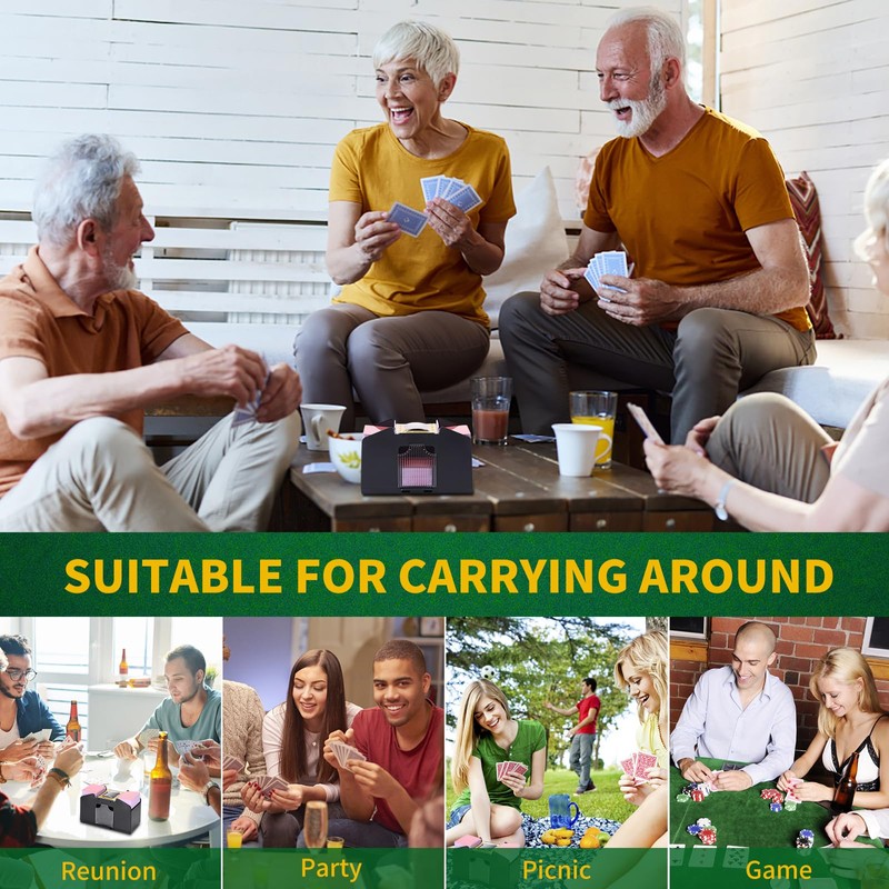 AOZBZ Automatic Card Shuffler Machine, 4 Deck Card Mixer Shuffler