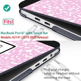 Tuiklol for MacBook Pro 16 inch Case (2020 2019 Release) Model A2141, Hard Shell Case for Keyboard Cover& OTG & Camera Cover with Retina Display and Touch Bar Fits Touch ID,Composition Book