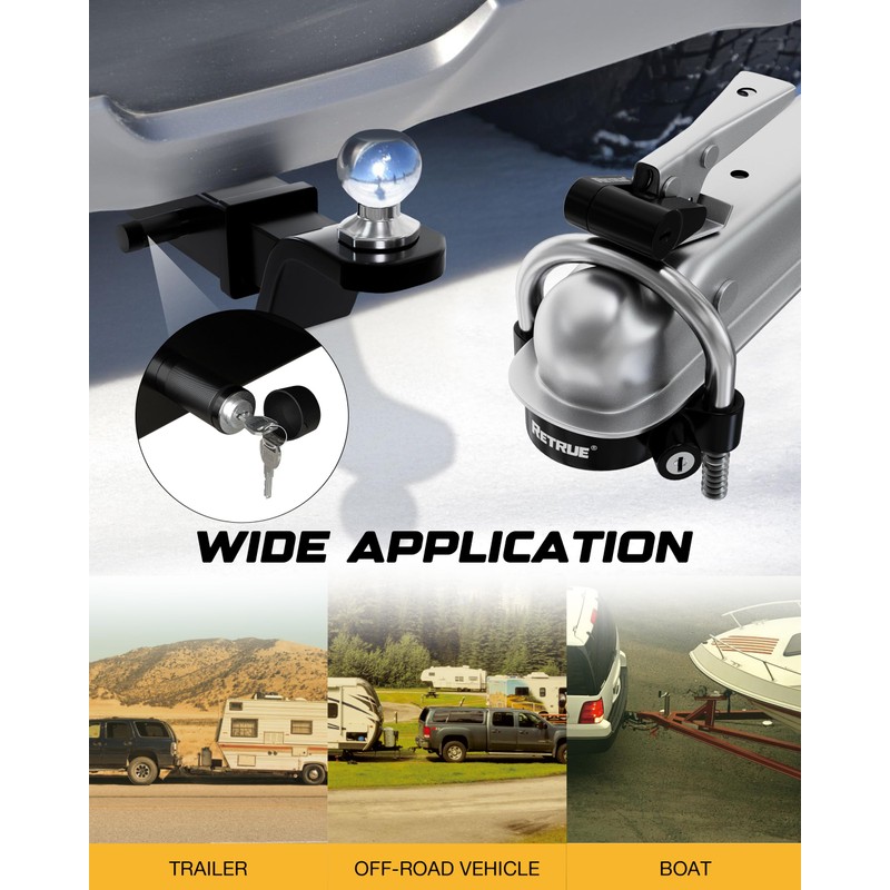 RETRUE Keyed Alike Trailer Lock Set Tow & Store Lock