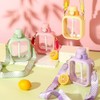 NUFR 24 Oz Square Transparent Water Bottle, Cute Portable Travel