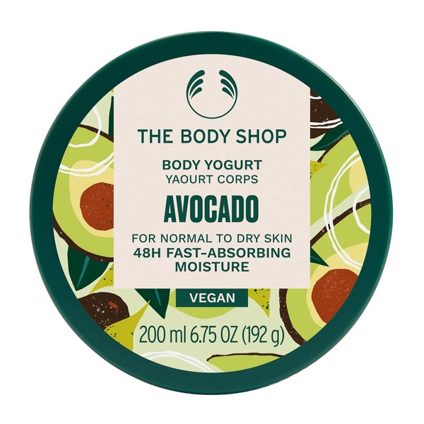 The Body Shop AVOCADO Body Yogurt for Normal to Dry Skin 48H Fast Absorbing Moisture Vegan 200 ml