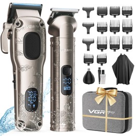 Vgrpro Hair Clippers for Men Professional, Cordless Hair Clippers for Hair Cutting, Mens Clippers and Trimmers Set, Electric Hair Trimmer for Men with Package Box (Silver)