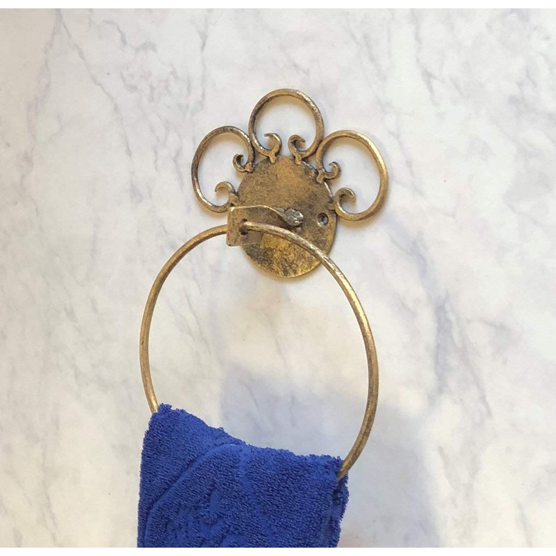 Mass Trading Towel Hanger Towel Bar Ring Iron Antique Gold