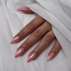 Chrome French False Nails Almond, SXVME Chrome Pink Press On