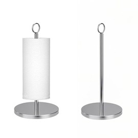 LAGAHS 2pcs Paper Towel Holder, Stainless Steel Toilet Paper Holder Stand, Simple Napkin Holder for Kitchen Countertop Bars & Dining Tables