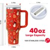 MOQRUAO Christmas Tumbler with Handle 40oz, Christmas Cup 40 oz