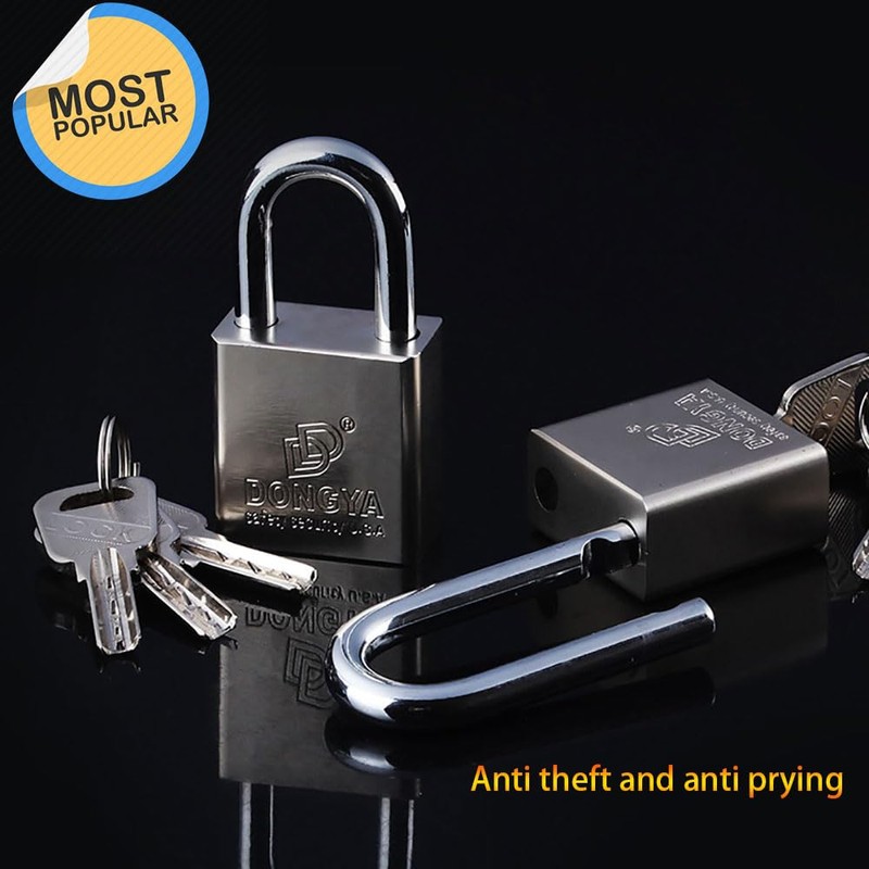 Stainless Steel Keyed Padlock 50mm, Short Shackle Security Locks with