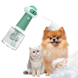NRYDEPET Dog Shower Foam Machine, Waterproof Upgrade Dog Bath Supplies, Automatic Dog Soap Dispenser, Magnetic Charging Shampoo Frother for Dogs - Green