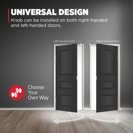 Kwikset Juno Dummy Door Knob, Single Sided Handle for Closets, French Double Doors, and Pantry, Satin Nickel Non-Turning Interior Push/Pull Door Knob, with Microban Protection