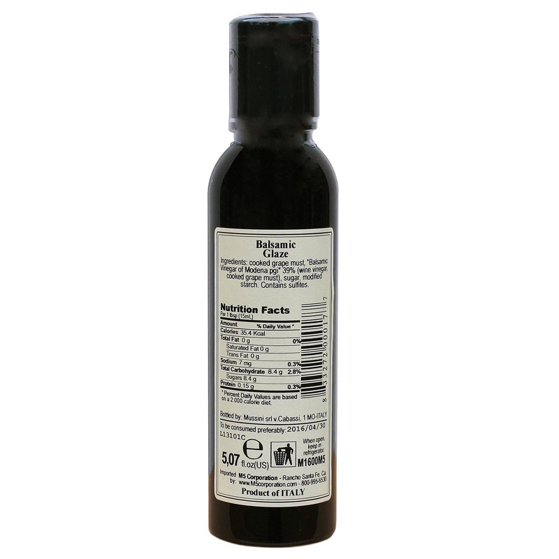 Mussini Crema, Glaze of Balsamic Vinegar of Modena, 5.07-Ounce Bottles