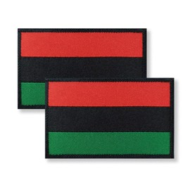 Overdecor African Afro American Flag Patch Tactical Black Liberation Patches - Hook and Loop Fastener, 2 Pack
